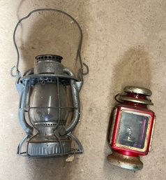 2 Vintage Oil Lamps & Dietz & Carriage Lamp