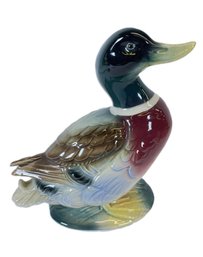 Porcelain Mallard Duck Figure In The Style Of A.D. Priolo