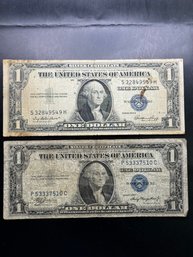 2 $1 Silver Certificates 1935-A, 1935-E