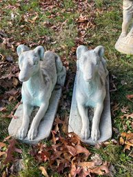 PAIR OF VINTAGE CEMENT DOGS