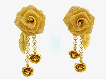 The Golden Rose Vintage Goldtone Drop Earrings