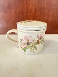 Lidded Floral Mug