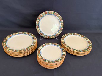 20pc Lot Della Robia Adams China Hand Painted Dishes - Discontinued