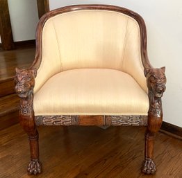 Regency Style Lion Carved Club Chair