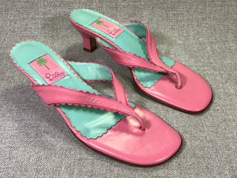 Pair 4 Of 5 Very Nice LILLY PULITZER Shoes - Made In Italy - Size 9M - All Leather - Pink & Blue - Nice !
