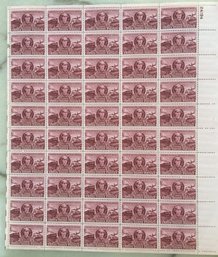 Scott # 993 FULL SHEET Unused 1950 Casey Jones Railroad Engineers Three 3 Cent Red U.S. Stamp