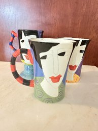 Art Deco Hand Painted Coffee Mugs