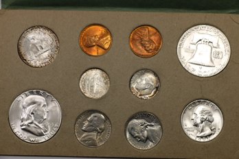 1953 S Double Mint Set $1.70 In Silver Coins Franklin Half