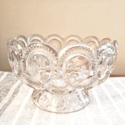 Mid Century Moon & Stars Glass Footed Bowl
