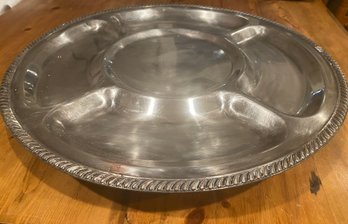 Large Silver Plate Lazy Susan On Rotating Base