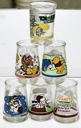 90's Welch's Collectible Glass Jars-Muppets In Space, Snoopy, Cat In The Hat, Winnie The Pooh And Tom & Jerry