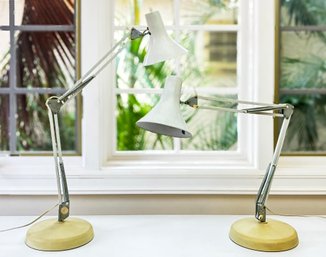 A Pair Of Vintage Industrial Desk Lamps