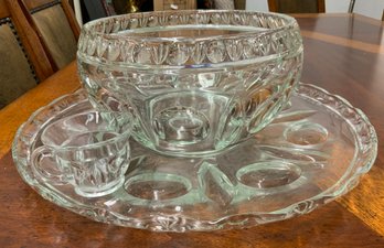 Beautiful Vintage Indiana Glass Company Punch Bowl Set  ~ 12 Pieces ~