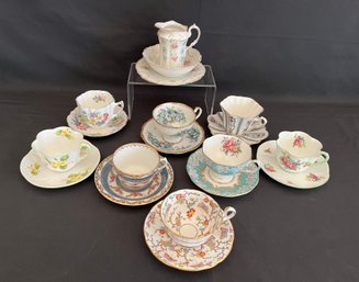 Ready For High Tea! 8 Piece Assorted Mostly English Teacup Sets - Shelley, Royal Standard, Royal Albert Plus