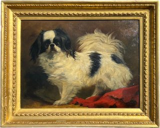 An Early 20th Century Oil On Canvas Portrait, 'Chibi,' A Spaniel, Charles Whymper (British, 1853-1941)