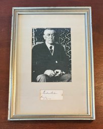 Woodrow Wilson - 28th President Of The United States - Autographed Paper With Princeton Photograph