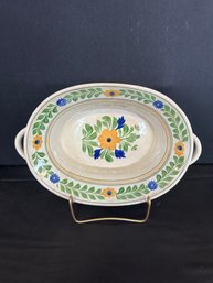An Antique Floral Pattern Handle Bowl  By Adams England