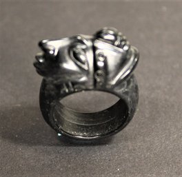 Vintage 1930s Plastic Ring Aztec Head Formed Size 6.5