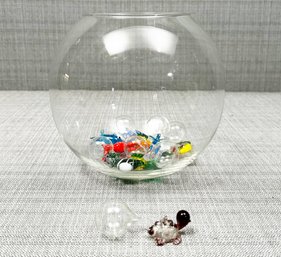 A Fish Bowl Of Floating Art Glass Fish