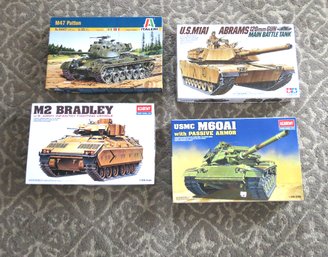 3 USA Abrams Bradley USMC Tank Model Kits New In Boxes