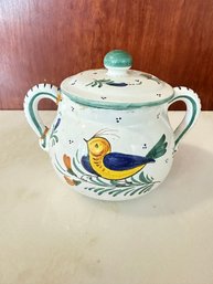 Bird Painted Sugar Bowl