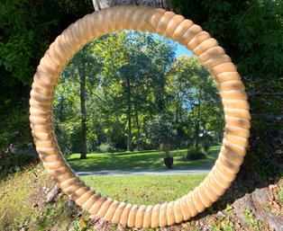Mid Century Carved Wood Entry Way Mirror By Decorative Crafts Inc.