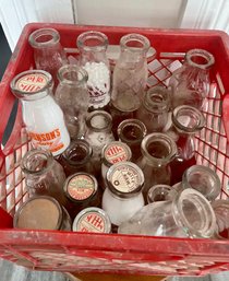 Lot Of 27 Vintage Milk Bottles