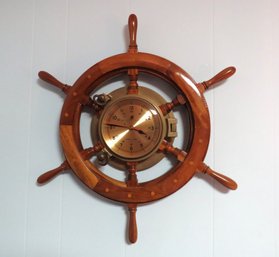 Ships Time Quartz  Ship Wheel Clock