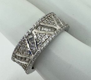 SIGNED PJM STERLING SILVER CZ RING