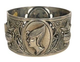 Art Deco Period 1920s Egypytian Revival Wide Cuff Bracelet