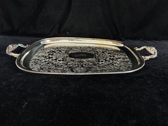 Silverplated  Serving Tray With Handles