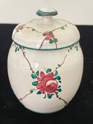 Hand Painted Ceramic Jar With Lid