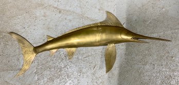 MCM Large Brass Hanging Swordfish