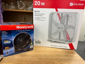 Utilitech 20 ' Box Fan New In Box & Honeywell 7' Power Air Circulator