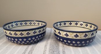Boleslawiec Polish Pottery 7' Serving Bowls- Pair