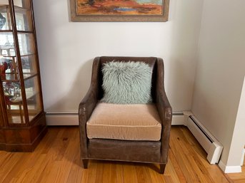 William Alan Distressed Leather And Mohair Arm Chair (2 Of 2)