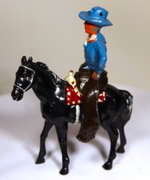 Two-piece Lead Dime Store Figure Cowboy On Horse Back