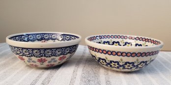 Boleslawiec Polish Pottery Cereal Bowls- Pair
