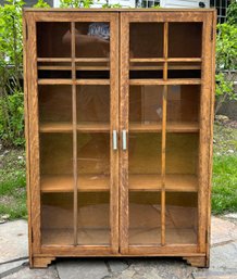 An Antique Oak Book Case, Transitional Late Arts And Crafts