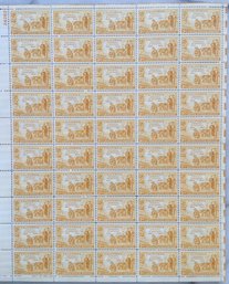 Scott # 997 FULL SHEET Of Unused 1950 California Centennial Yellow Three 3 Cent U.S. Stamps