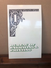 1985 US Bureau Of Engraving & Printing 4 Uncut $1 Bills With Folder