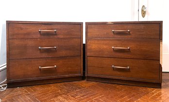 A Pair Of Vintage Mid Century Mahogany Petit Chests Of Drawers, 'Heritage' By Henredon