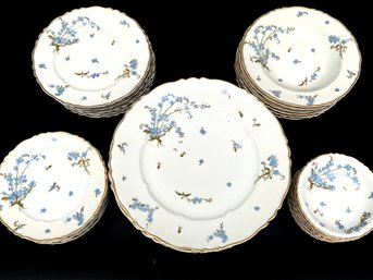 Haviland Limoges France Montmery 'Forget Me Nots' 9 Place Settings