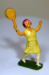 Vintage Dime Store Lead Figure Woman Tennis Player