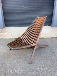 Vintage Teak Slat Indoor/outdoor Folding Chair