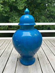 Teal Jar With Lid - Made In France