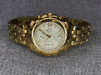 Like New - Chronograph Watch - 22k Gold Plated OSKAR EMIL Caesium Watch - New Battery - $200-$300 Retail