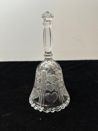 Vintage Crystal Glass Heart Bell