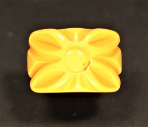 Vintage Yellow Carved Bakelite Floral Form Ring 1920s