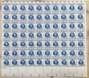 Scott # 1125 FULL SHEET Of Unused 1959 Champions Of Liberty Jose De San Martin Four 4 Cent U.S. Stamps